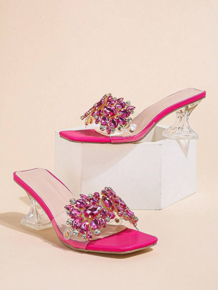 Fashionable Rhinestone High Heel Sandals Valentines | SHEIN
