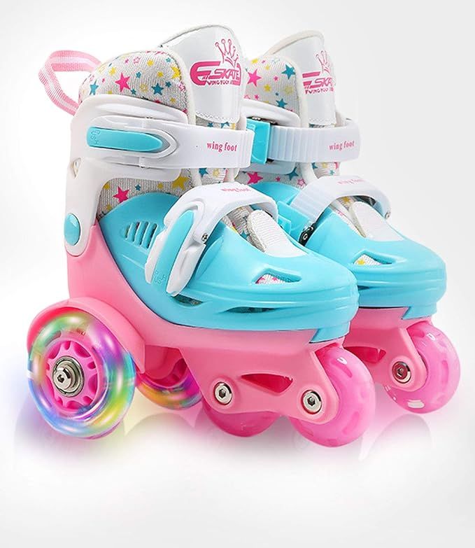 Adjustable Roller Skates for Kids Girls Ladies with Light Up Flash LED Wheels(Age 3-9),Fun Illumi... | Amazon (US)