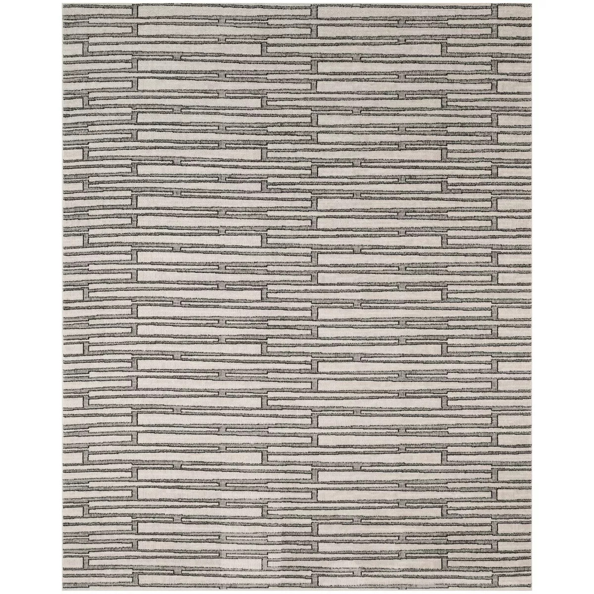 Nourison Nordic Abstract Linear Woven Rug Ivory/Gray | Target