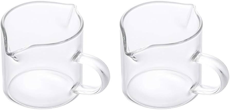 2 Spouts Glass Creamer Pitcher with Handle,Coffee Milk Creamer Pitcher | Amazon (US)
