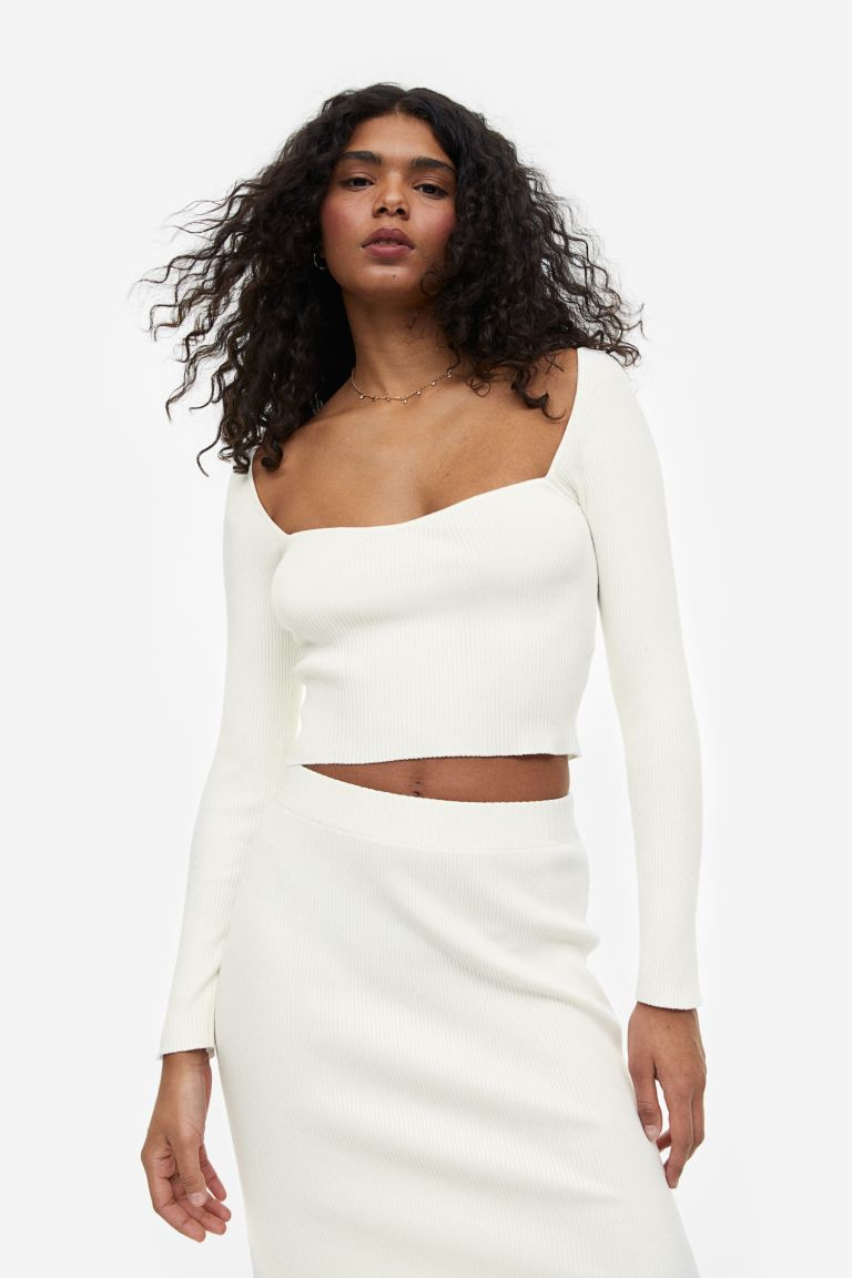 Top tipo bustier in maglia a coste | H&M (FR, IT, ES, PT, BE)