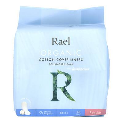 Rael, Organic Cotton Cover Liners, For Bladder Leaks, Regular, 48 Count | iHerb
