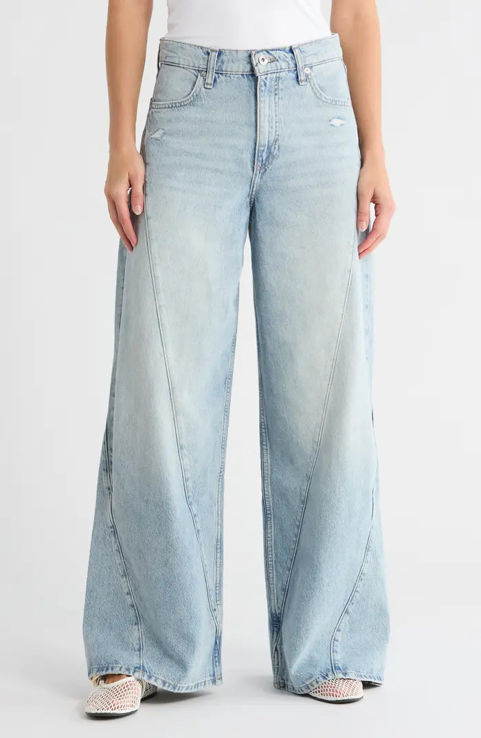rag & bone Serena Splice High Waist Wide Leg Jeans | Nordstromrack | Nordstrom Rack