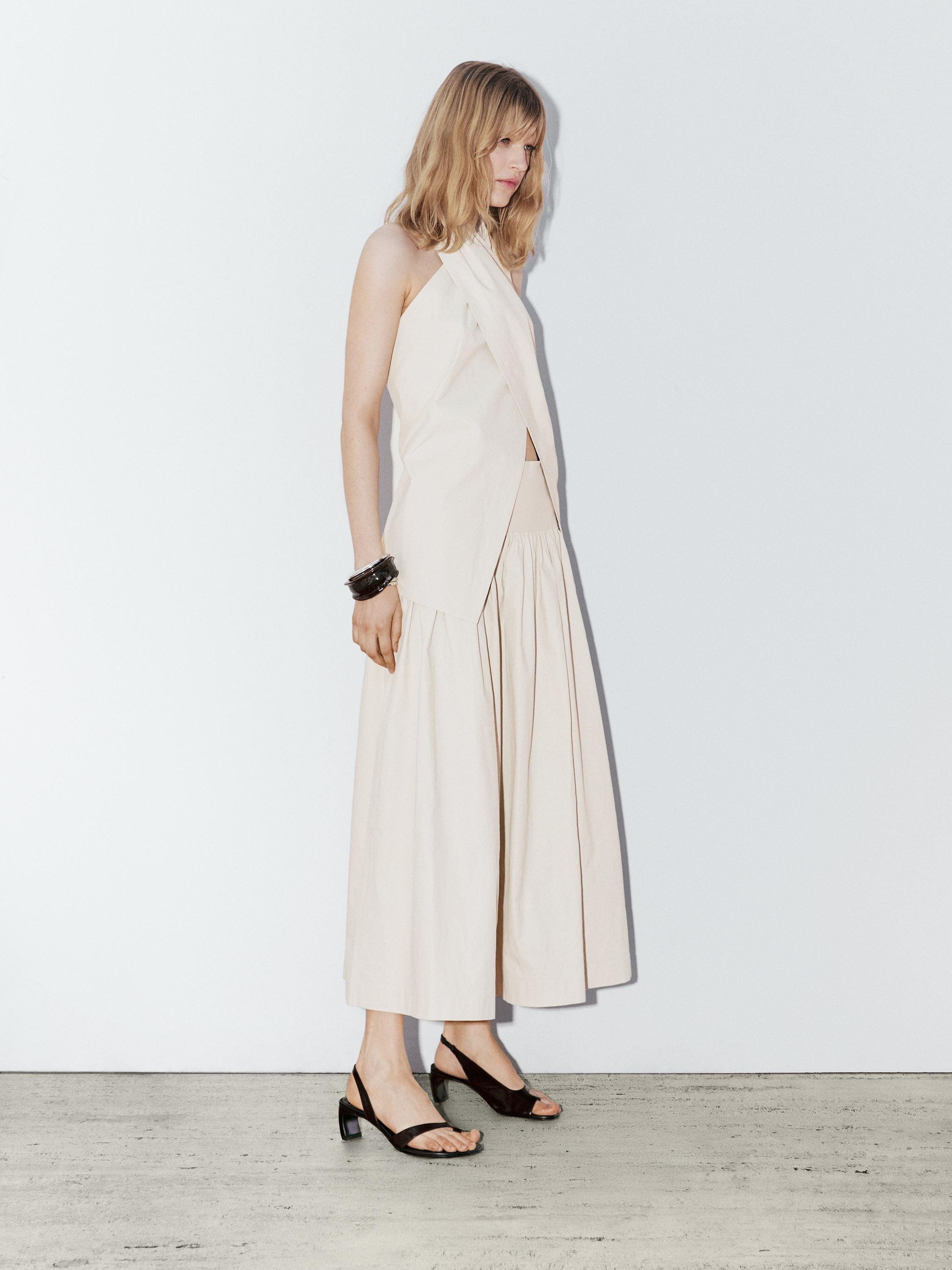 100% linen wrap top - Studio | Massimo Dutti UK