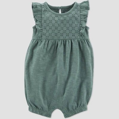 Carter's Just One You® Baby Girls' Eyelet Romper - Olive | Target