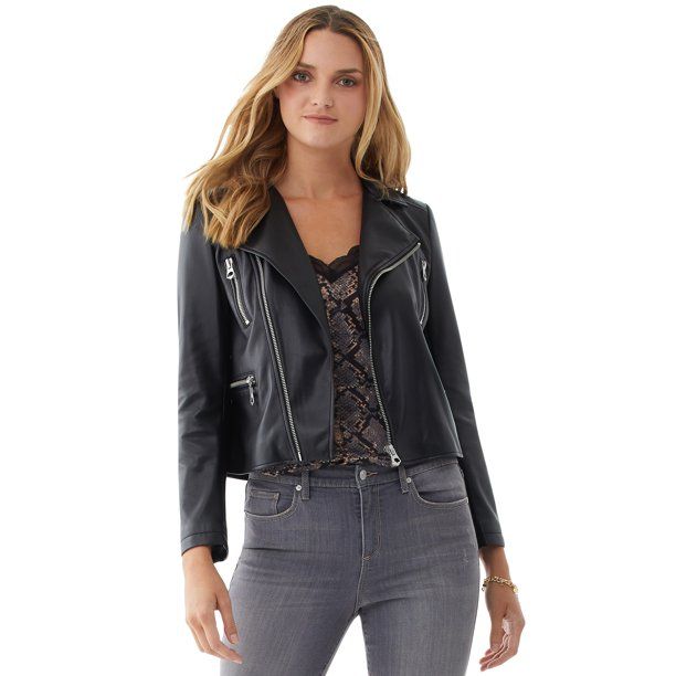 Scoop Women's Faux Leather Moto Jacket | Walmart (US)