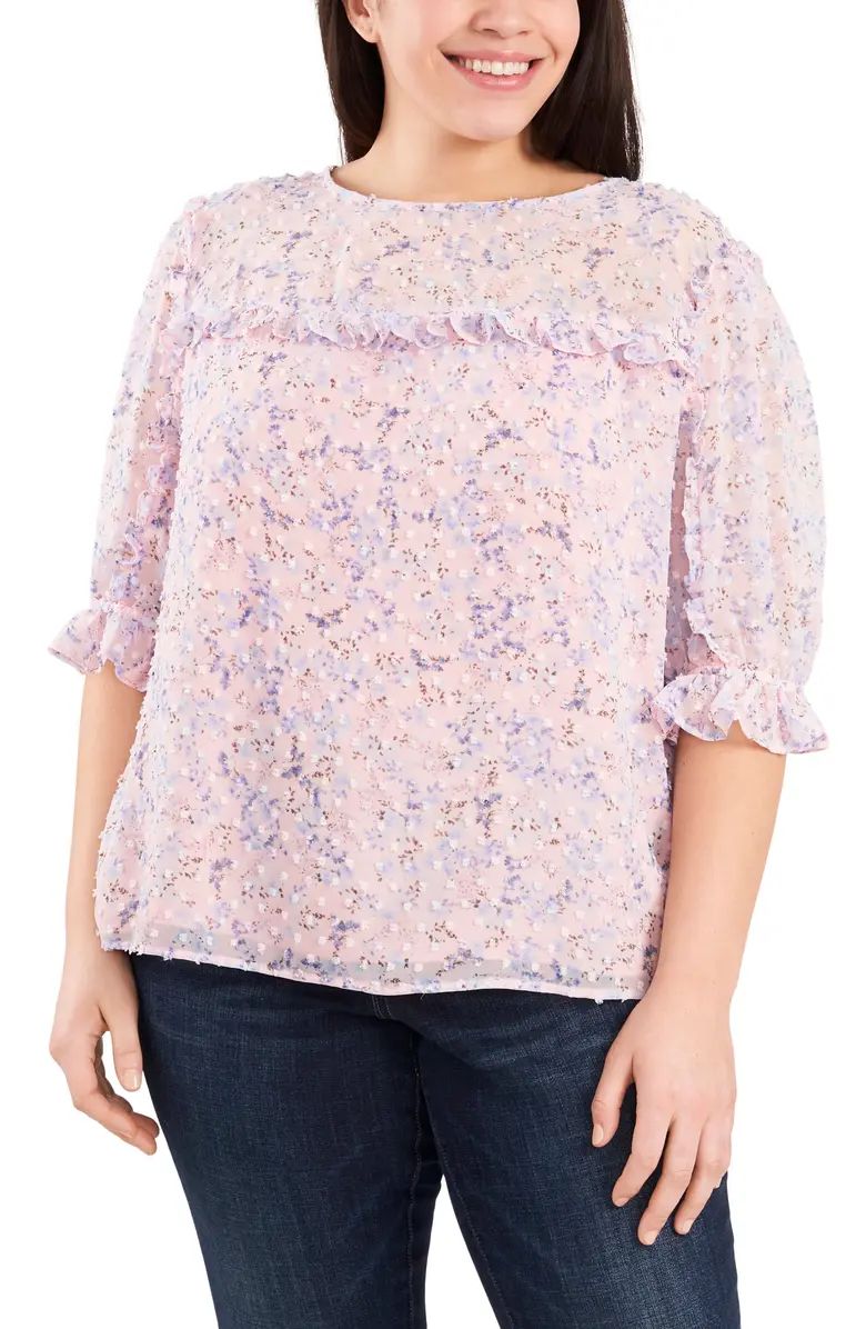 Floral Ruffle Trim Blouse | Nordstrom