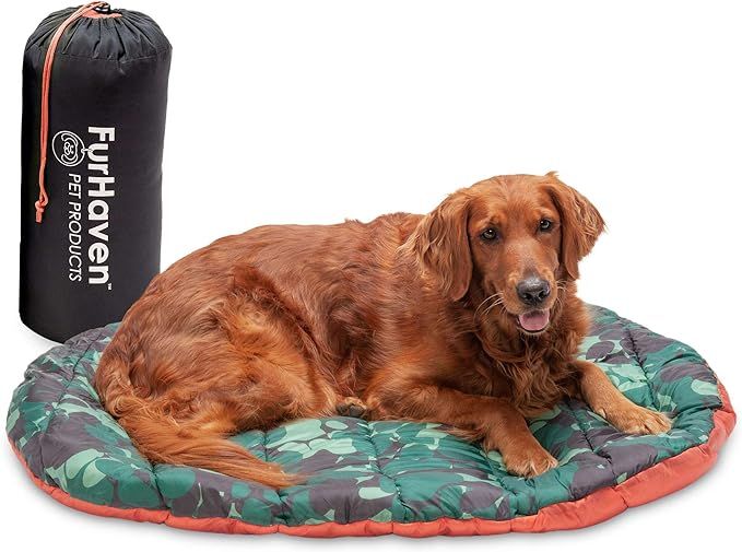 Furhaven Outdoor Travel Dog Bed for Large/Medium Dogs w/ Carry Bag, Washable & Foldable, Great fo... | Amazon (US)