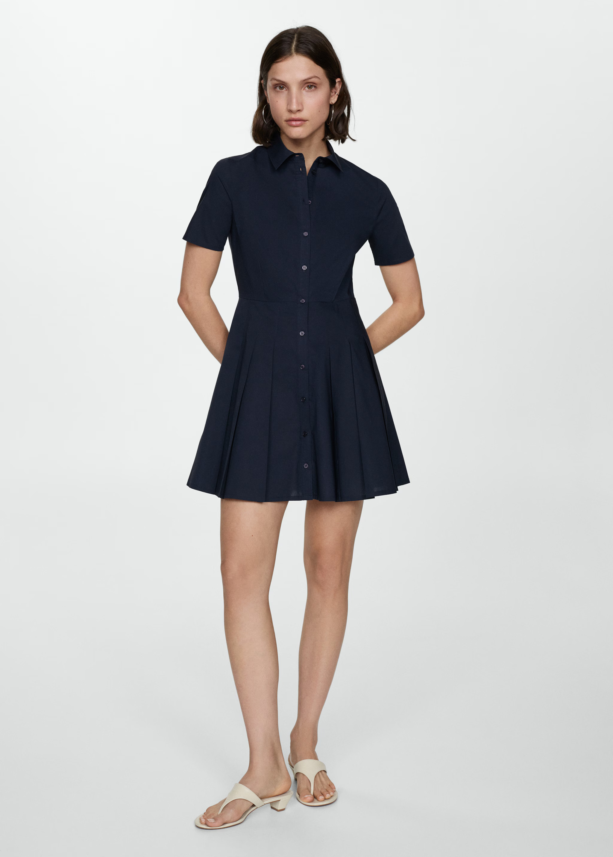 Pleated shirt dress | MANGO (US)