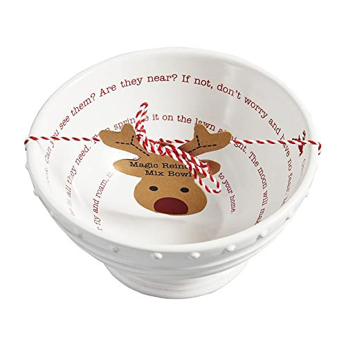 Mud Pie Christmas Magic Reindeer Mix Bowl, 3.5" x 6.5" dia, White | Amazon (US)