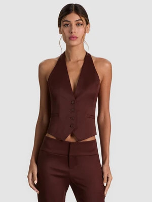 ERICA VEST - DARK CHOCOLATE | Alice + Olivia