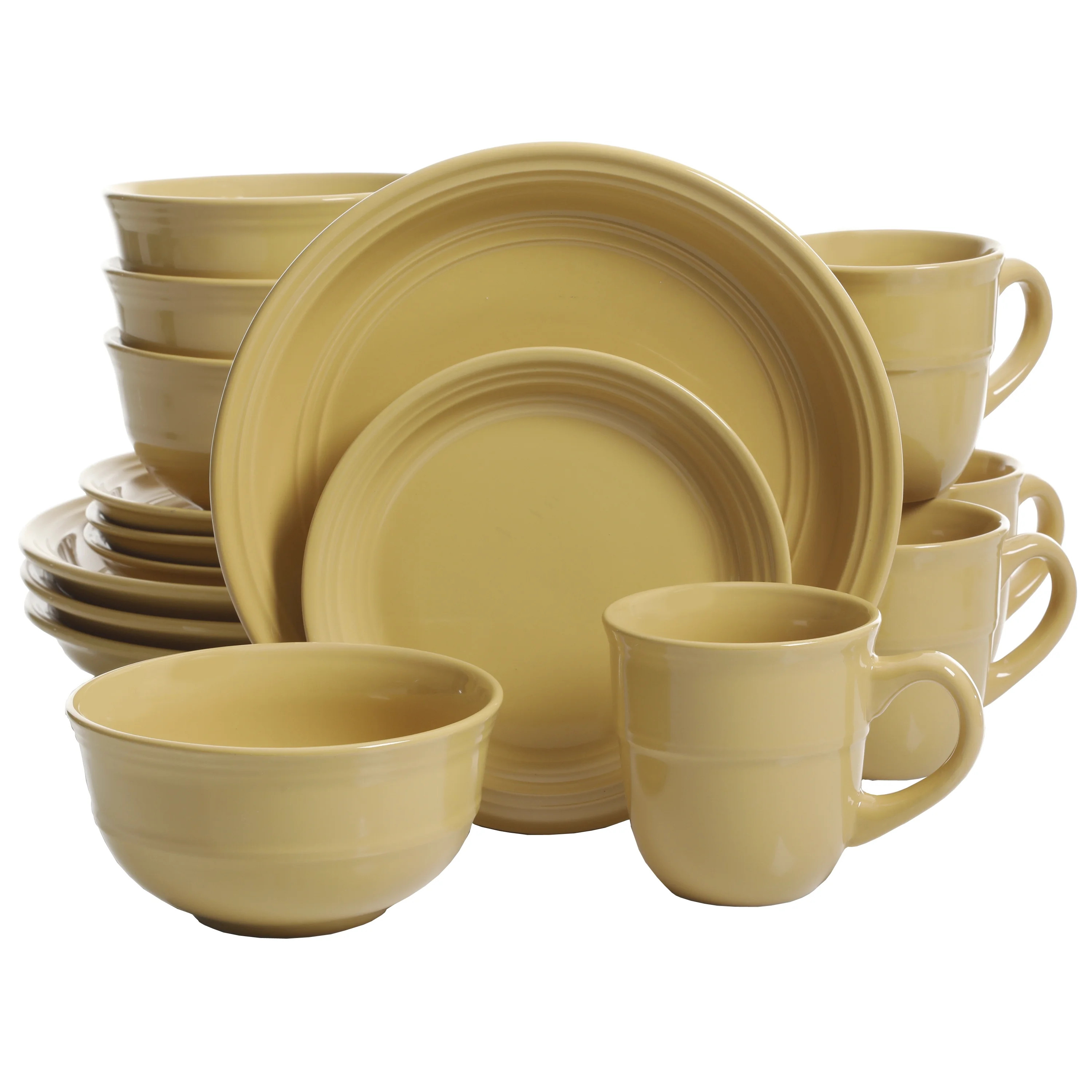 Mainstays Aqua Rainforest 16-Piece Round Dinnerware Set | Walmart (US)