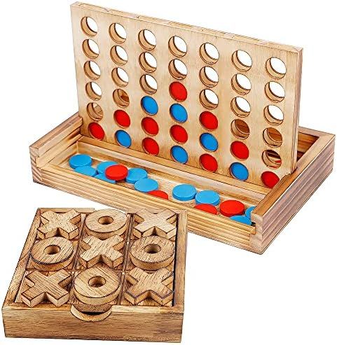 Glintoper Tic Tac Toe & 4 in a Row Tables Game Set, Classic Board Line Up 4 Game for Living Room ... | Amazon (US)
