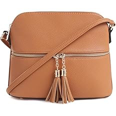 SG SUGU Lunar Lightweight Medium Dome Crossbody Bag Shoulder Bag with Tassel | Zipper Pocket | Ad... | Amazon (US)