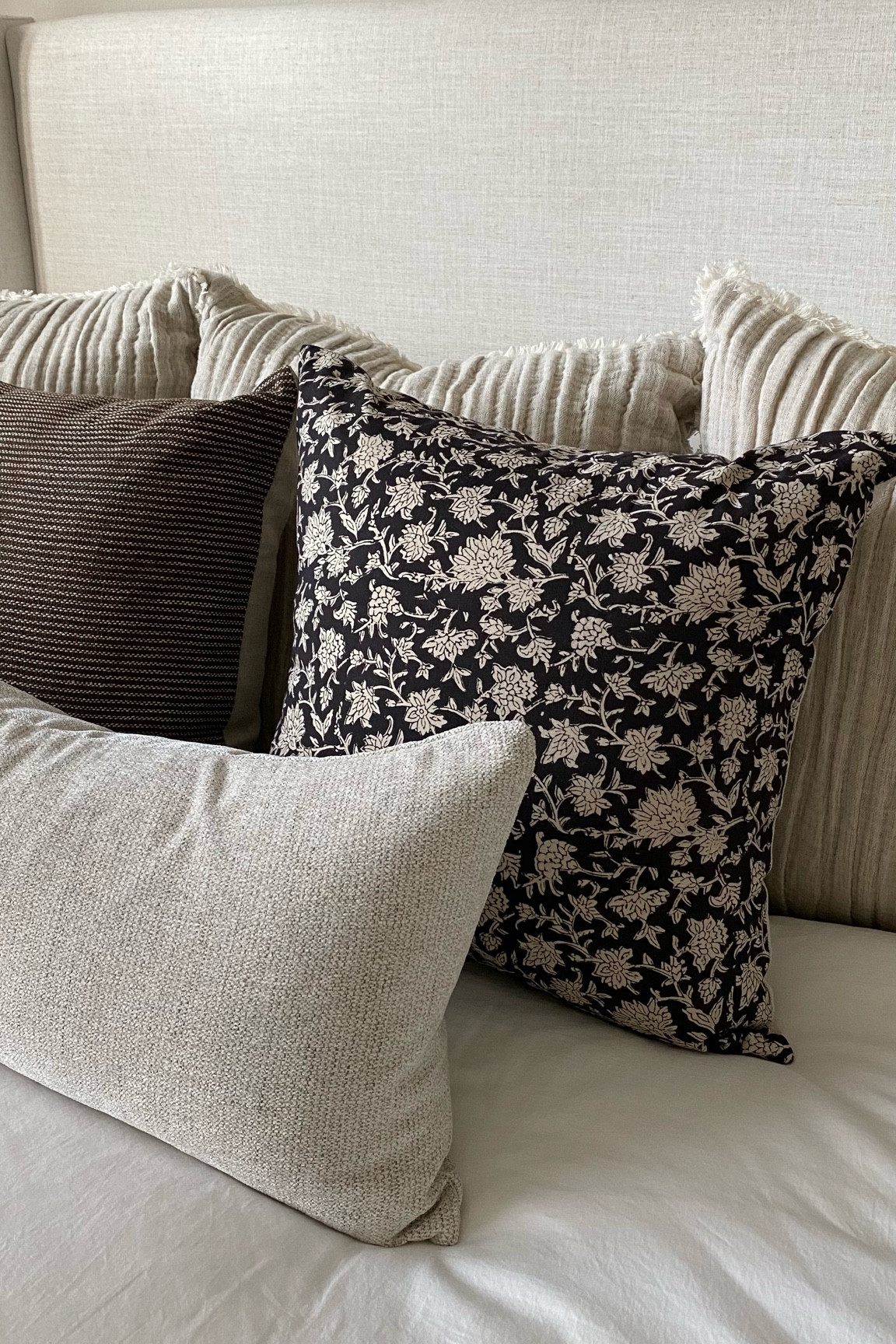 Master bedroom pillows, neutral home, decorative pillows, brown and tan bedding

#LTKunder100 #LTKhome