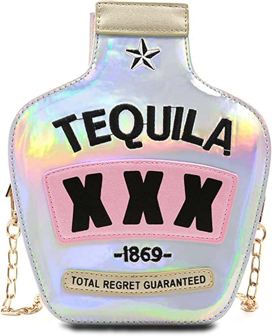 Fozehlad Women Cute Sequins Crossbody Bags Tequila Bottle Shaped Shoulder Handbags Elegant Evenin... | Amazon (US)
