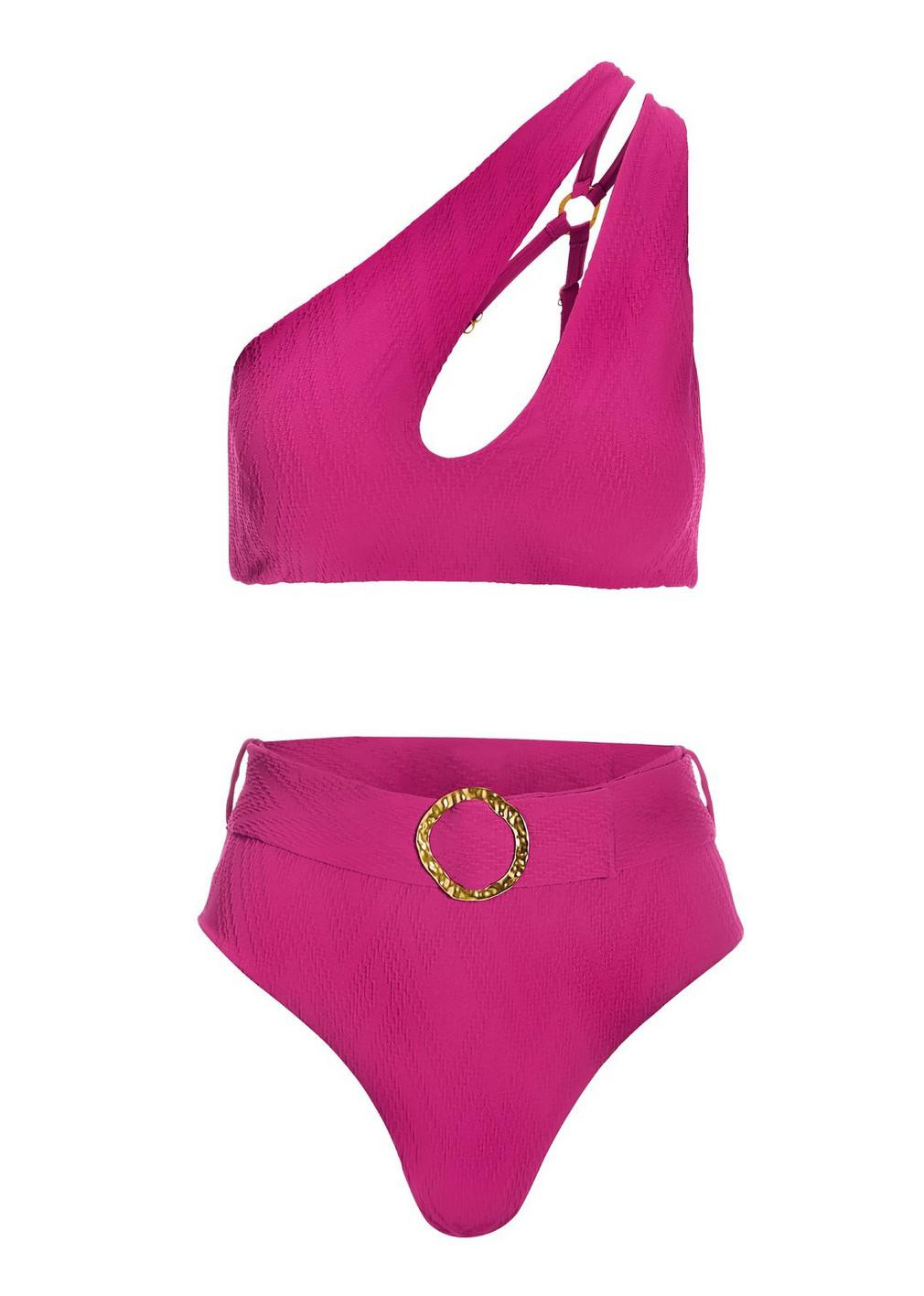 One-Shoulder Cutout Belted Bikini | Boston Proper