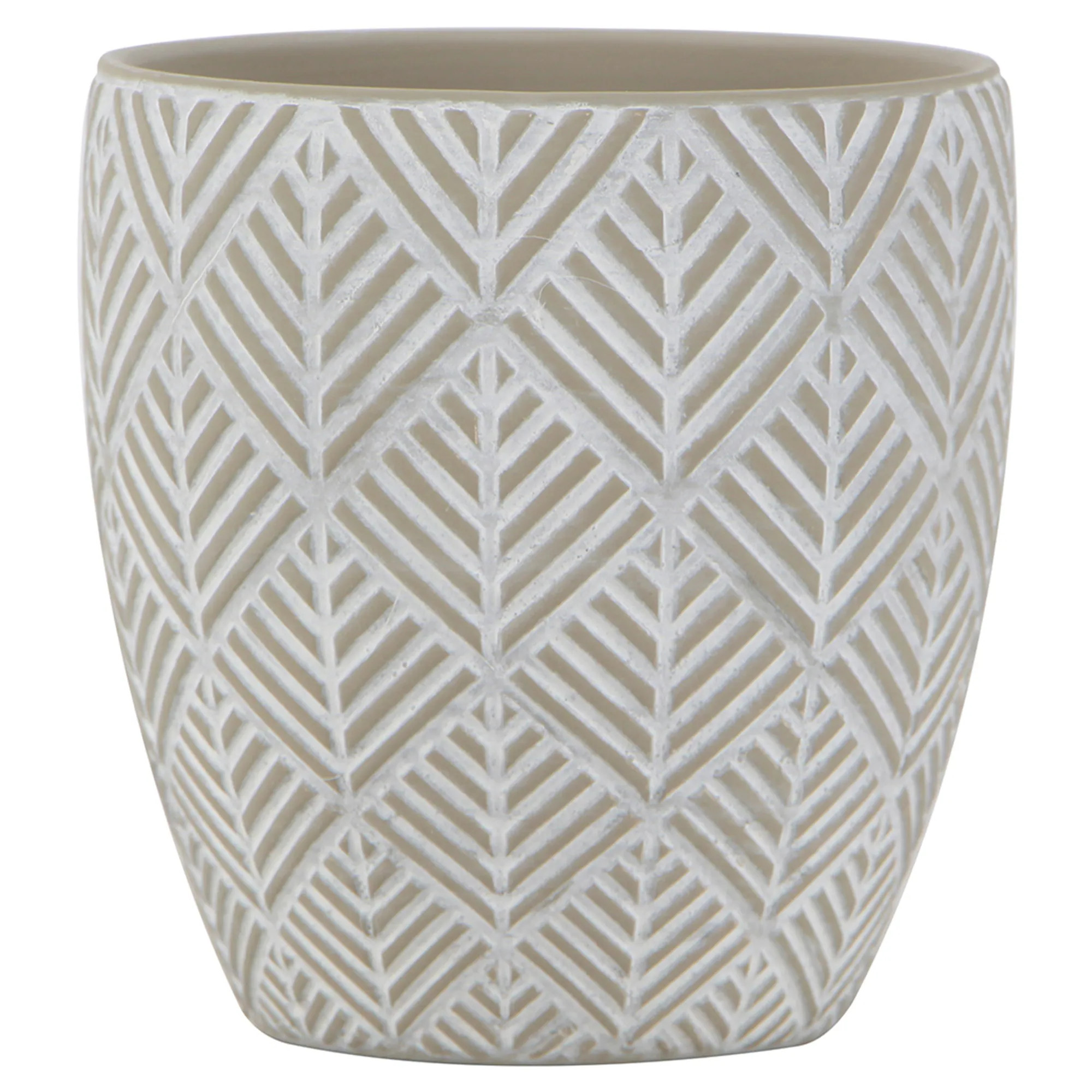 allen + roth Round 4.92-in W x 4.92-in L x 5.31-in H Stone Ceramic Indoor Planter Large | CR01895N-05W | Lowe's