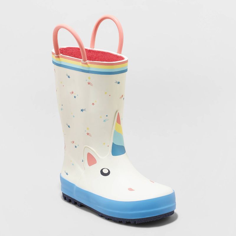 Toddler Girls' Selene Unicorn Print Rain Boots - Cat & Jack™ White | Target
