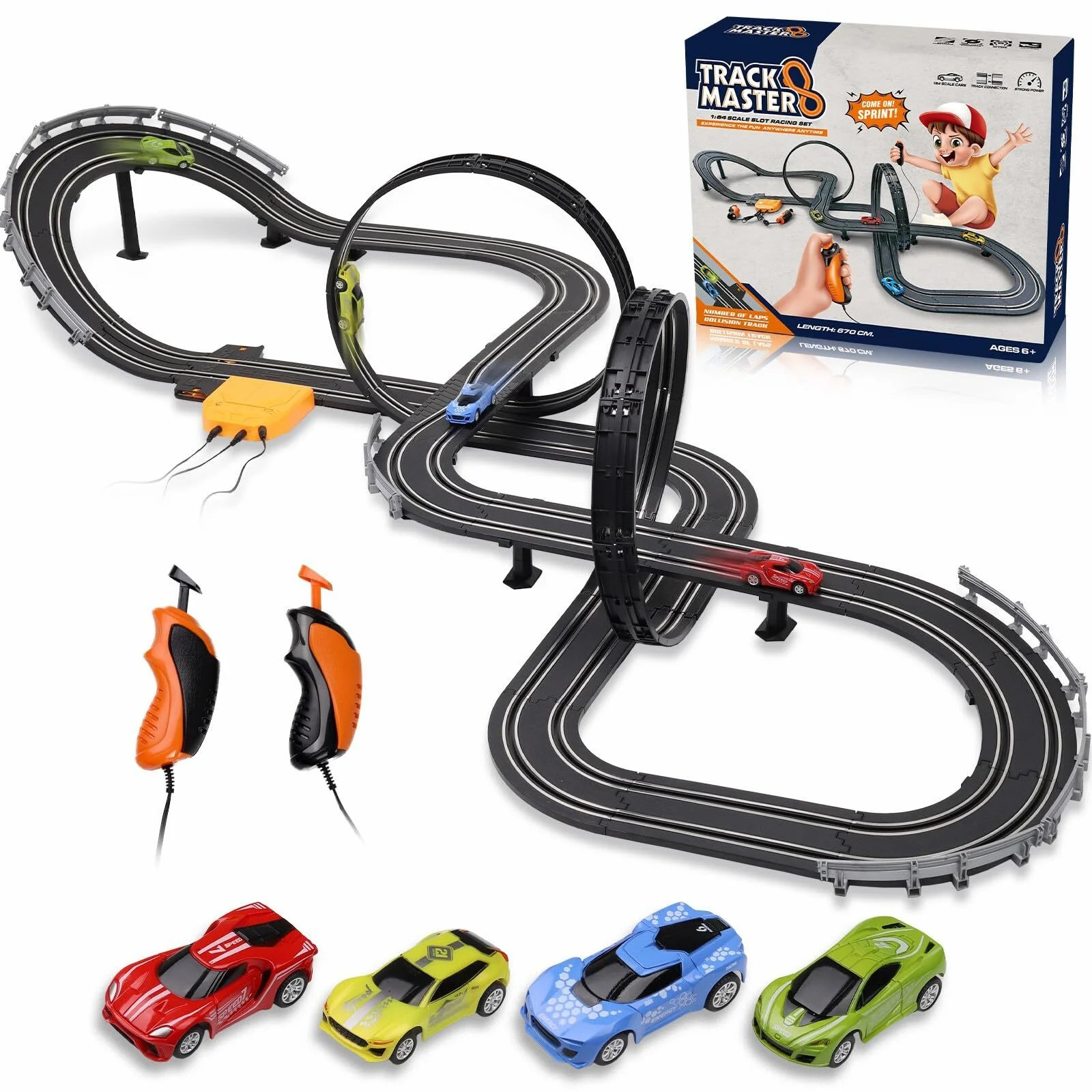 PAFOLO Car Toys Slot Car Race Track Toys with 4pcs Speed Cars and 22FT Dual Racing Game Lap Overp... | Walmart (US)