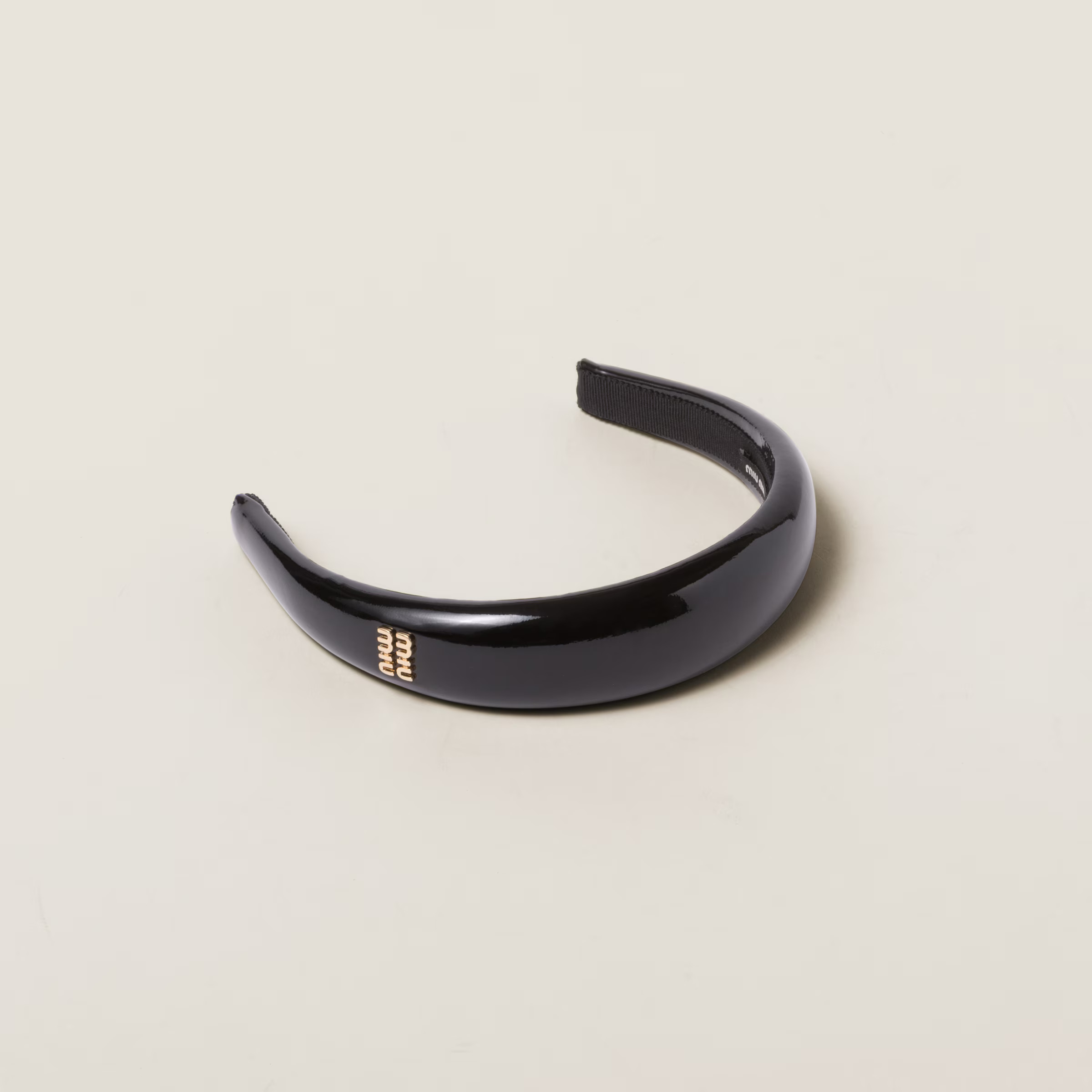 Black Patent Leather Headband | Miu Miu | Miu Miu US