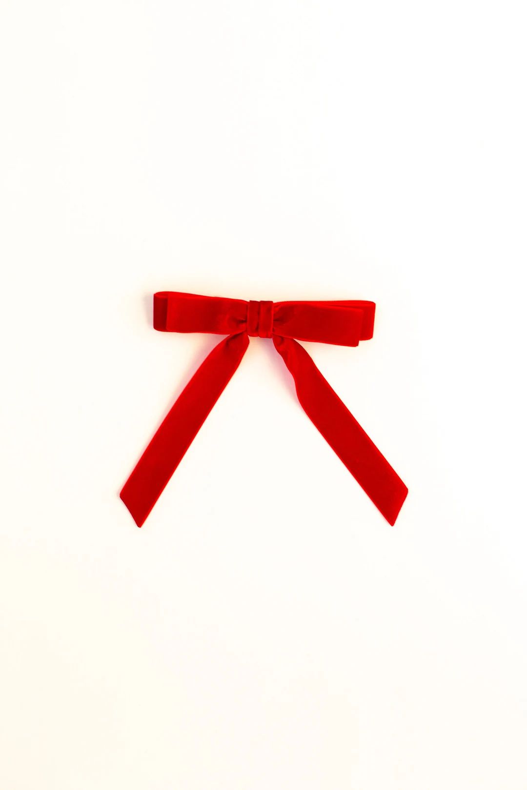 Red Velvet Hair Bow Short Ribbon Tails French Barrette Grace - Etsy | Etsy (US)