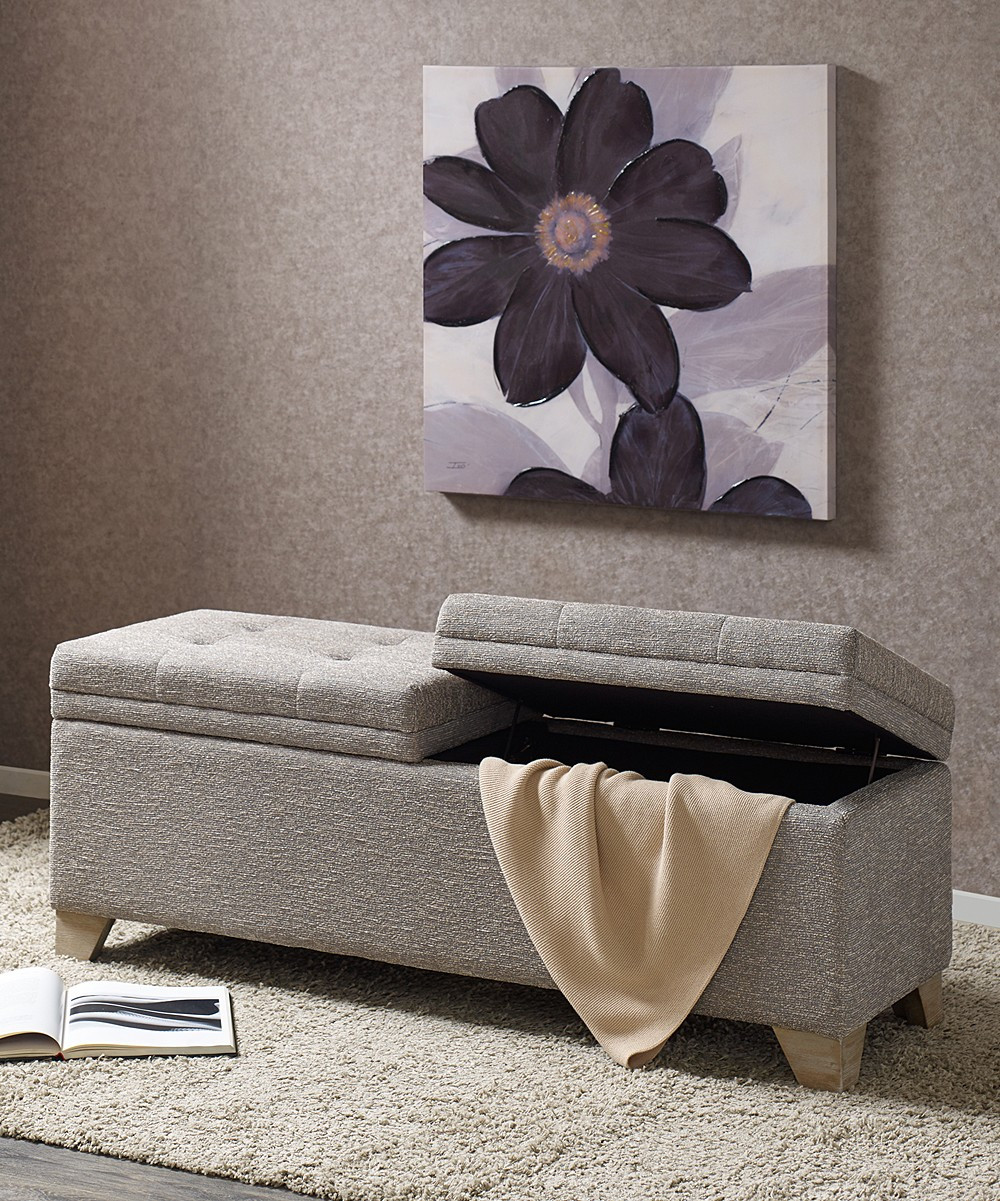 Main Street Benches Grey - Gray Tufted Ashcroft Storage Bench | Zulily