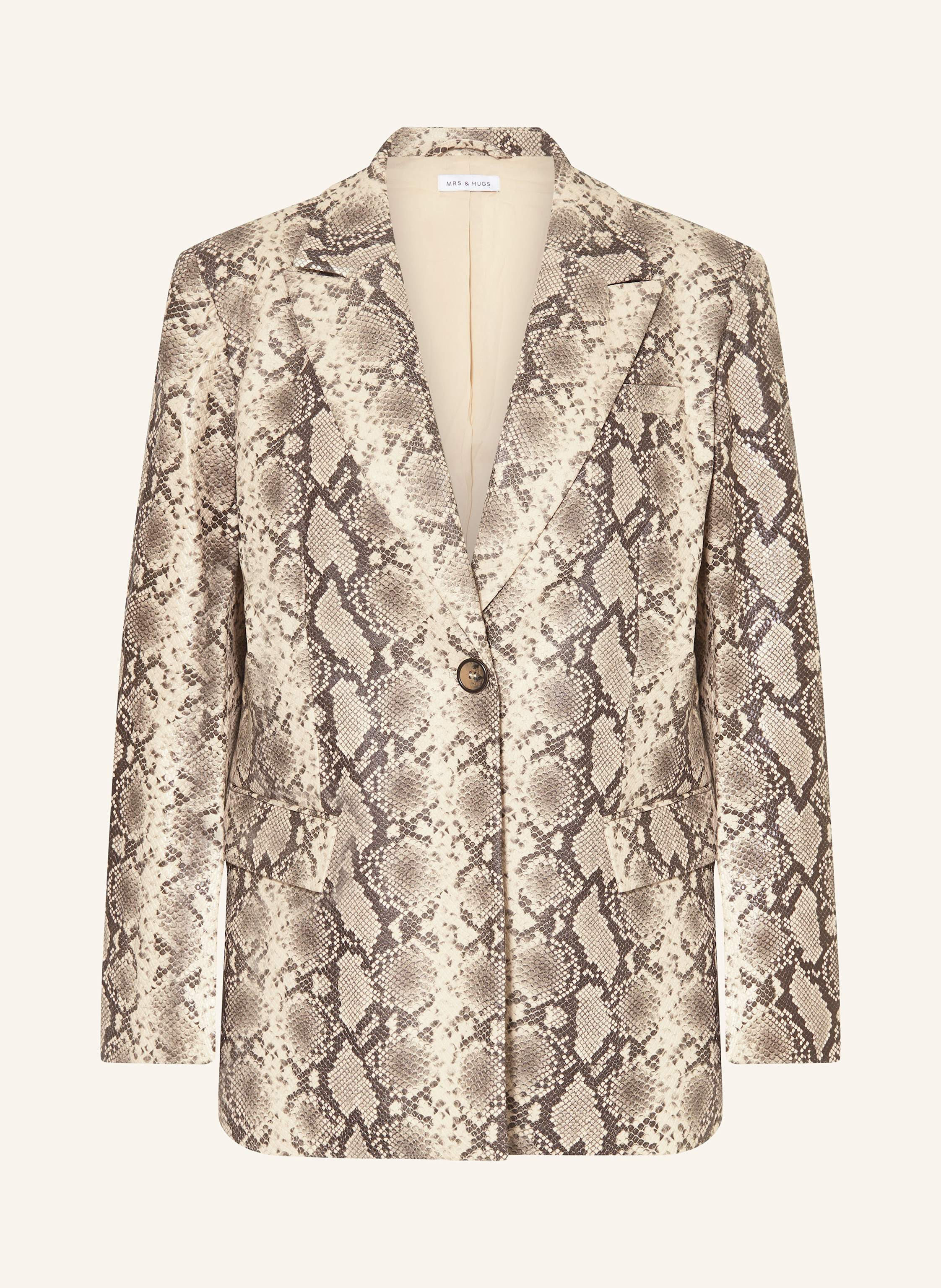 MRS & HUGS Blazer in Lederoptik in beige / schwarz | Breuninger (DACH)