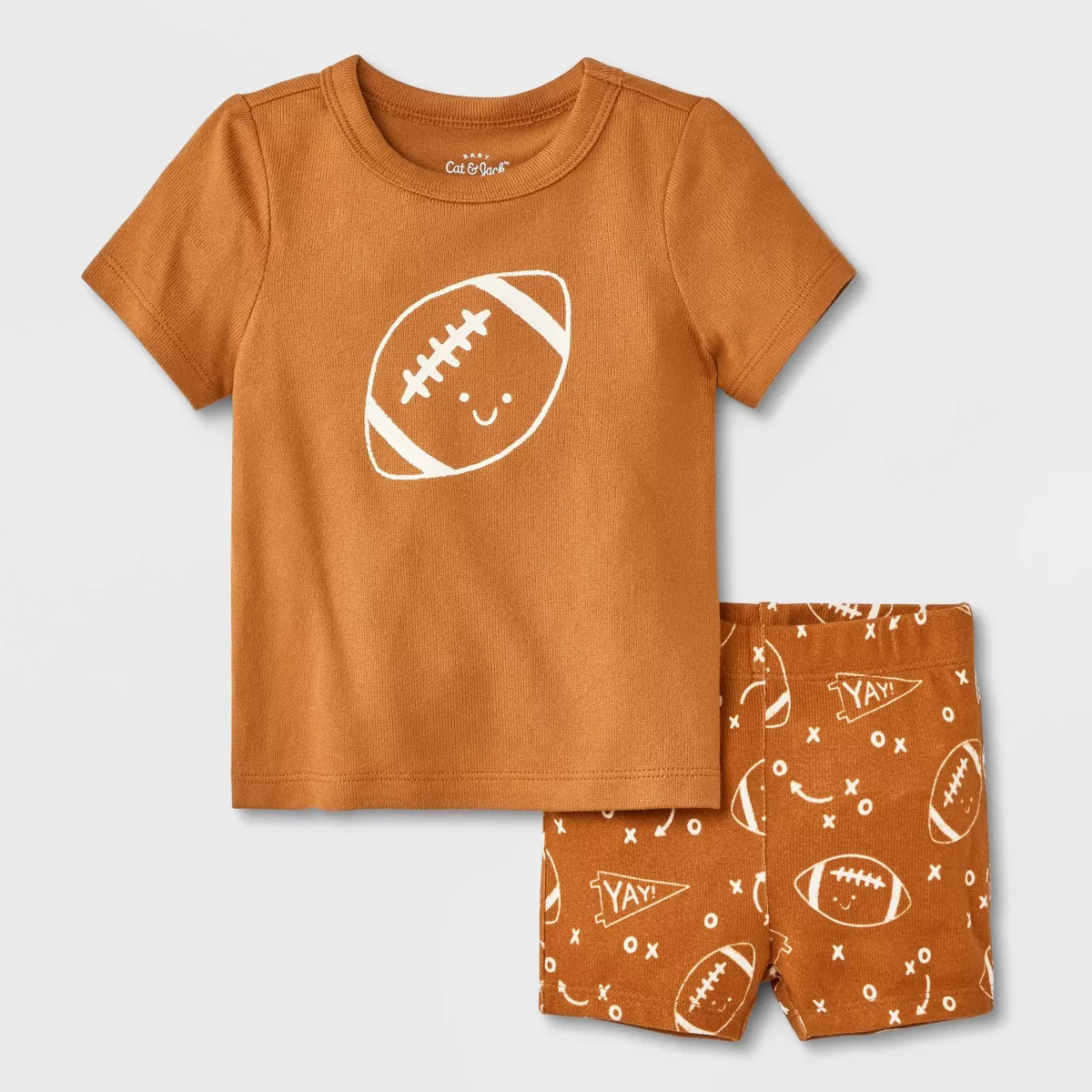 Baby 2pc Tiny Tailgator T-Shirt and Bloomer Set - Cat & Jack™ Brown 3-6M | Target