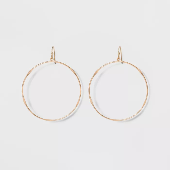 Textured Wire Hoop Drop Earrings - Universal Thread™ | Target