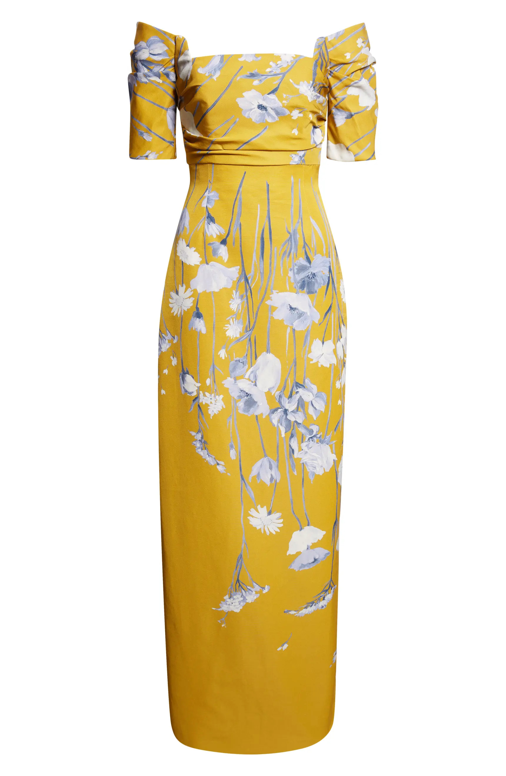 Floral Faille Off the Shoulder Gown | Nordstrom