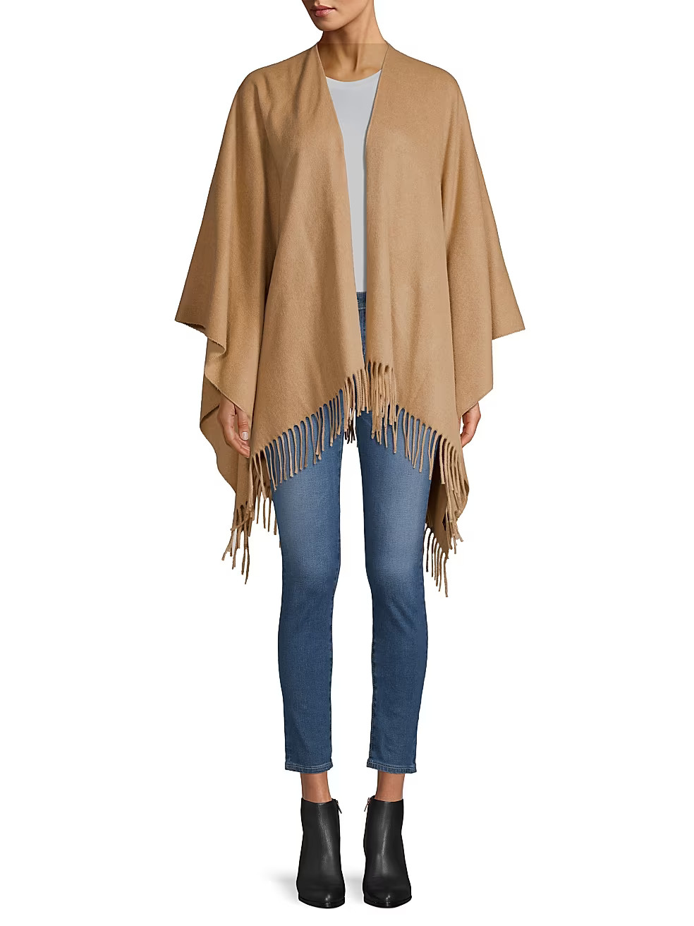 Fringe-Trim Cashmere Poncho | Saks Fifth Avenue