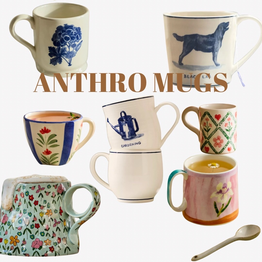 Anthro Coffee Mugs☕️♥️Seasonal Coffee Mugs, Flower Coffee Mugs, I love Anthropologie coffee mugs!!

#LTKSeasonal #LTKHome #LTKValentine
