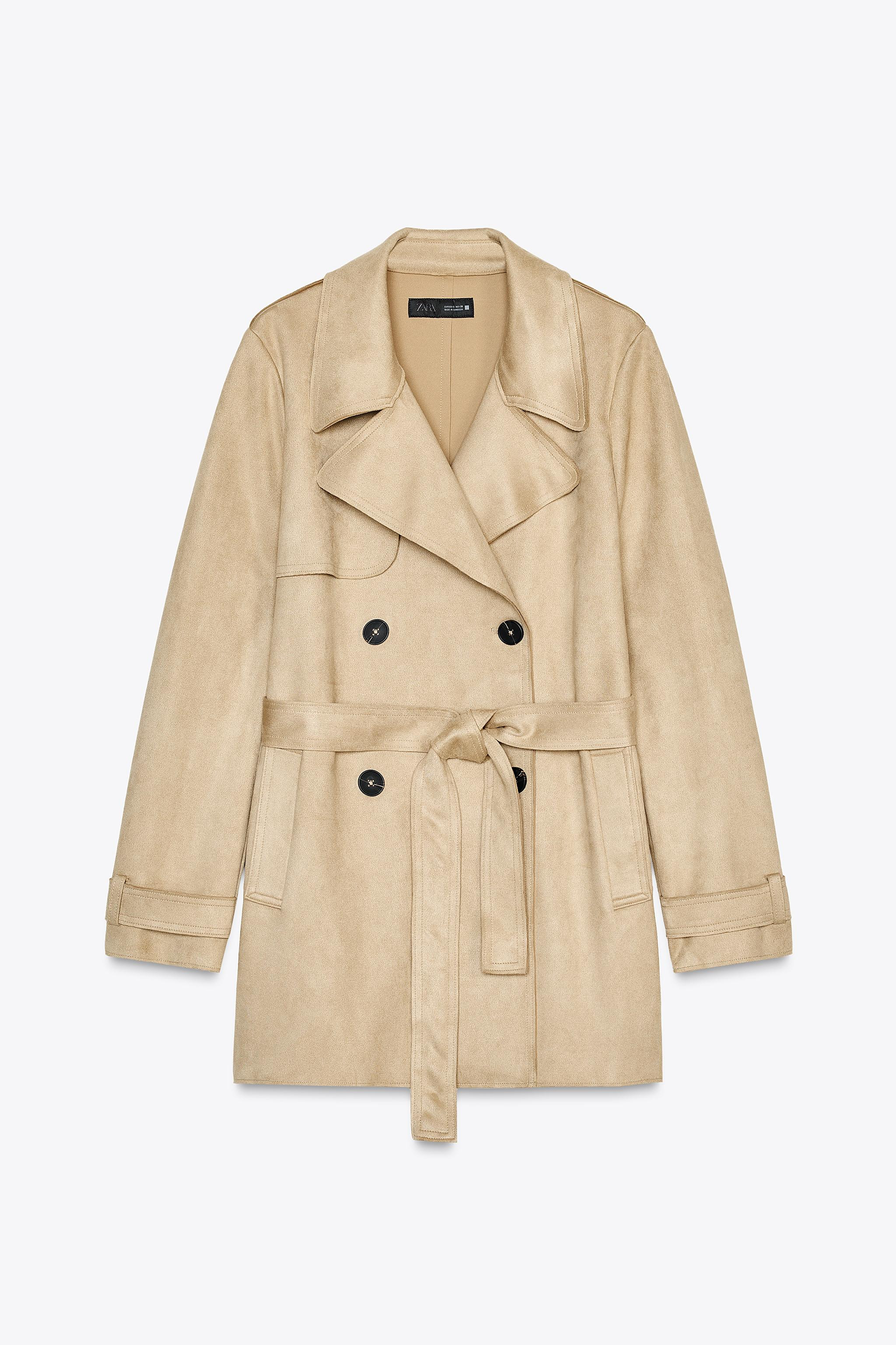 FAUX SUEDE TRENCH COAT | Zara US