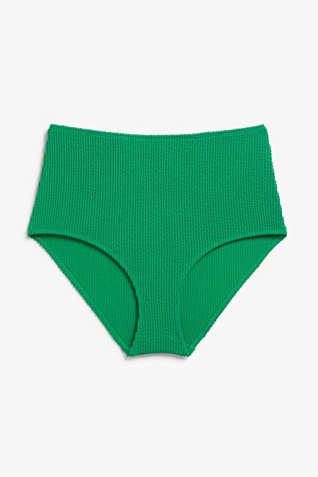 Green shirred bikini briefs
                  			
				£15 | Monki