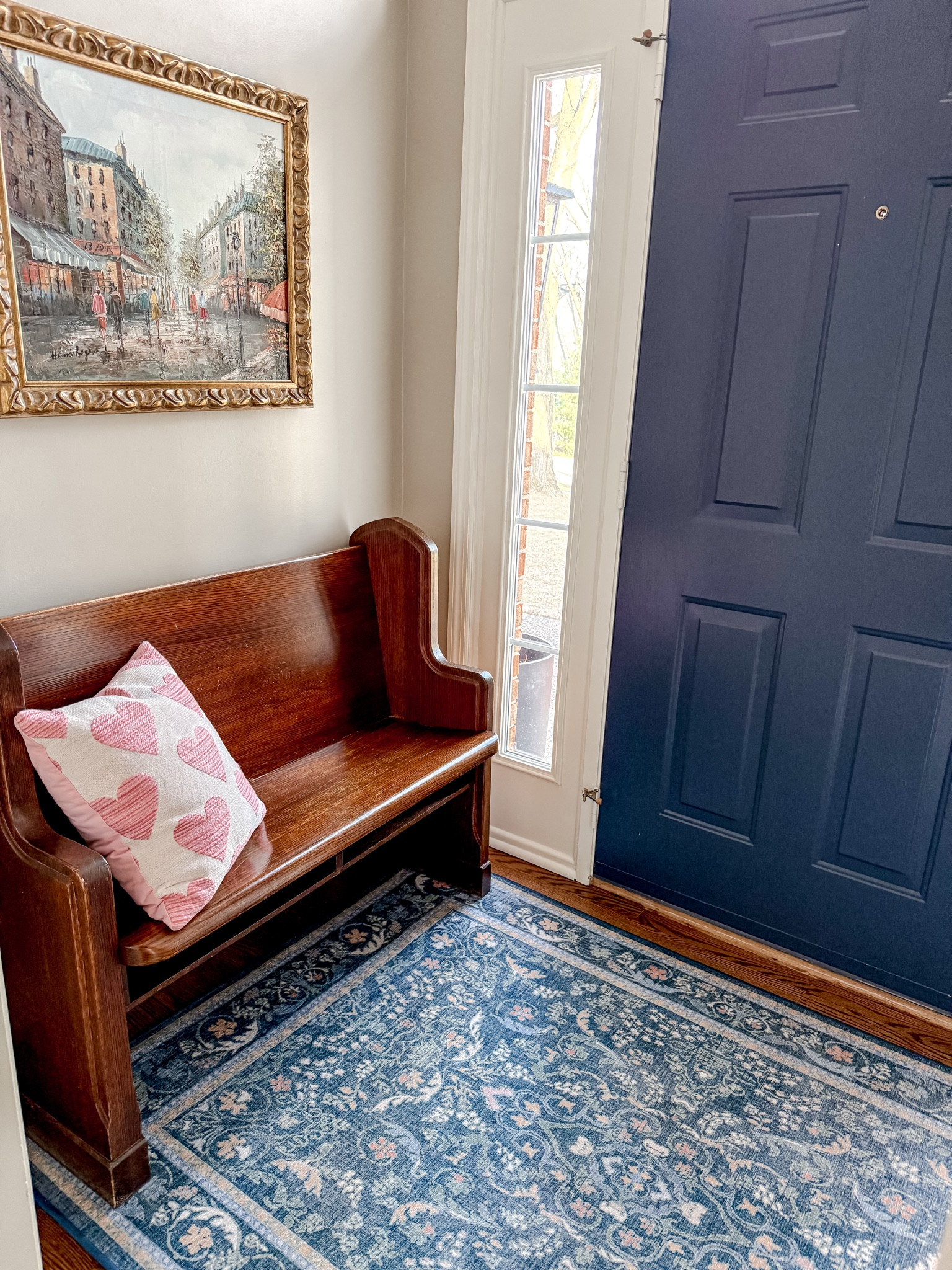 Would you believe it if I told you the art was a thrift store find? 
.
Love my entryway with this Ruggable rug!

#LTKHome #LTKFamily