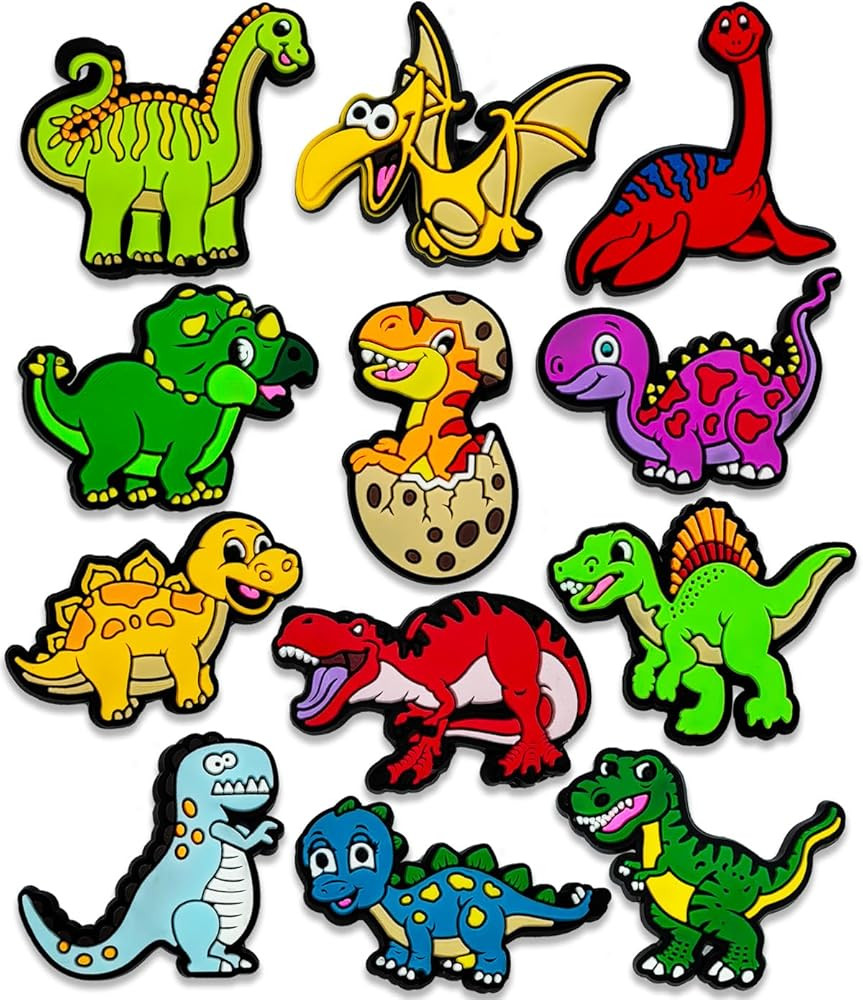 12PCS Dinosaur Dog Cat Duck Shark Unicorn Sloth Chicken Shoe Charms for Croc Bubble Slides Clogs ... | Amazon (US)