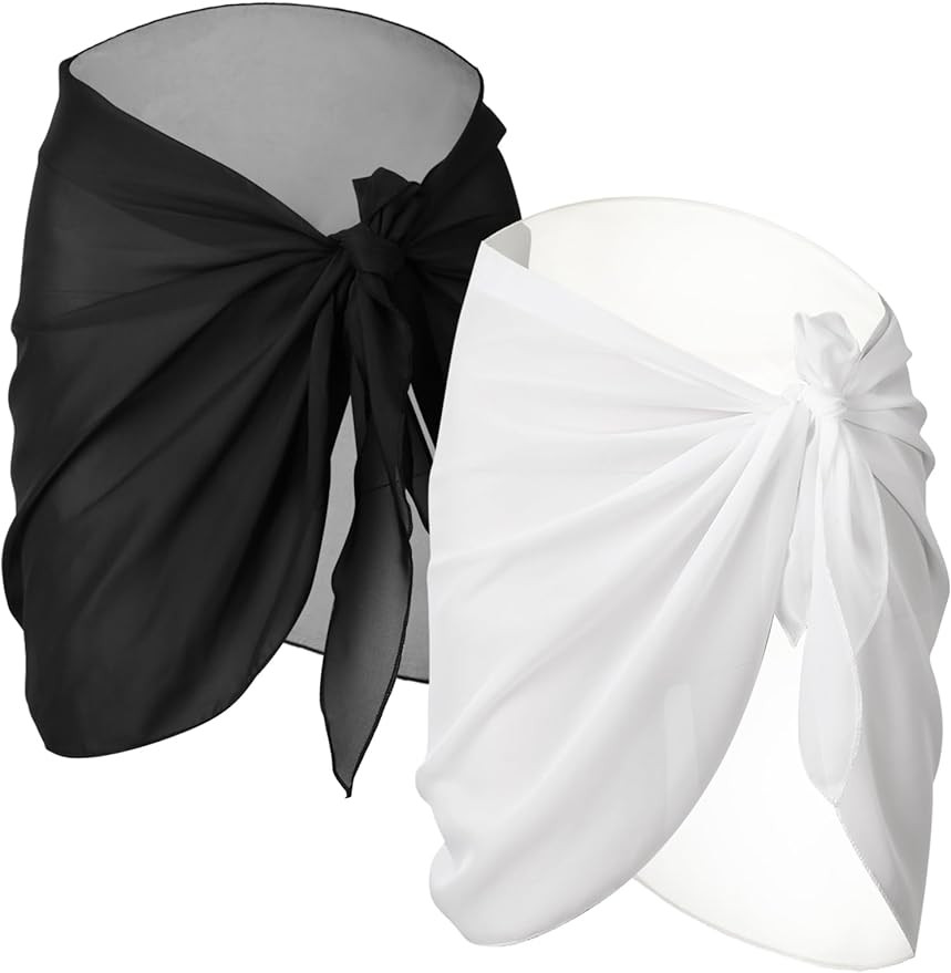 2 Pieces Sarong Coverups for Women Bathing Suit Wrap Swimsuit Skirt Beach Bikini Cover up Swimwea... | Amazon (US)