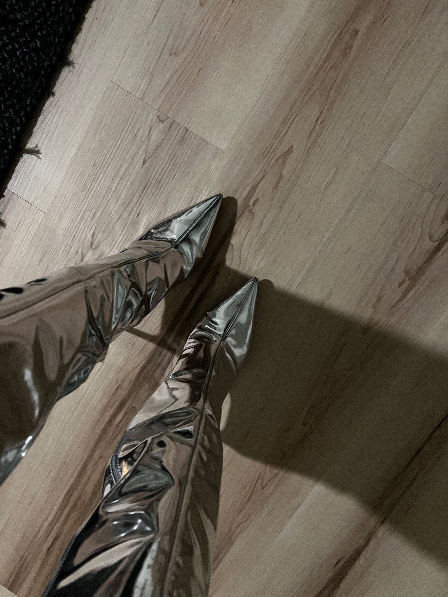 These chrome boots are such a statement piece 🤍❄️ perfect for any holiday event or to upgrade your casual outfit. 
#ltkboots #chrome #boots #holdiay #holidayfit #ltkseasonal 

#LTKHoliday #LTKshoecrush #LTKCyberWeek