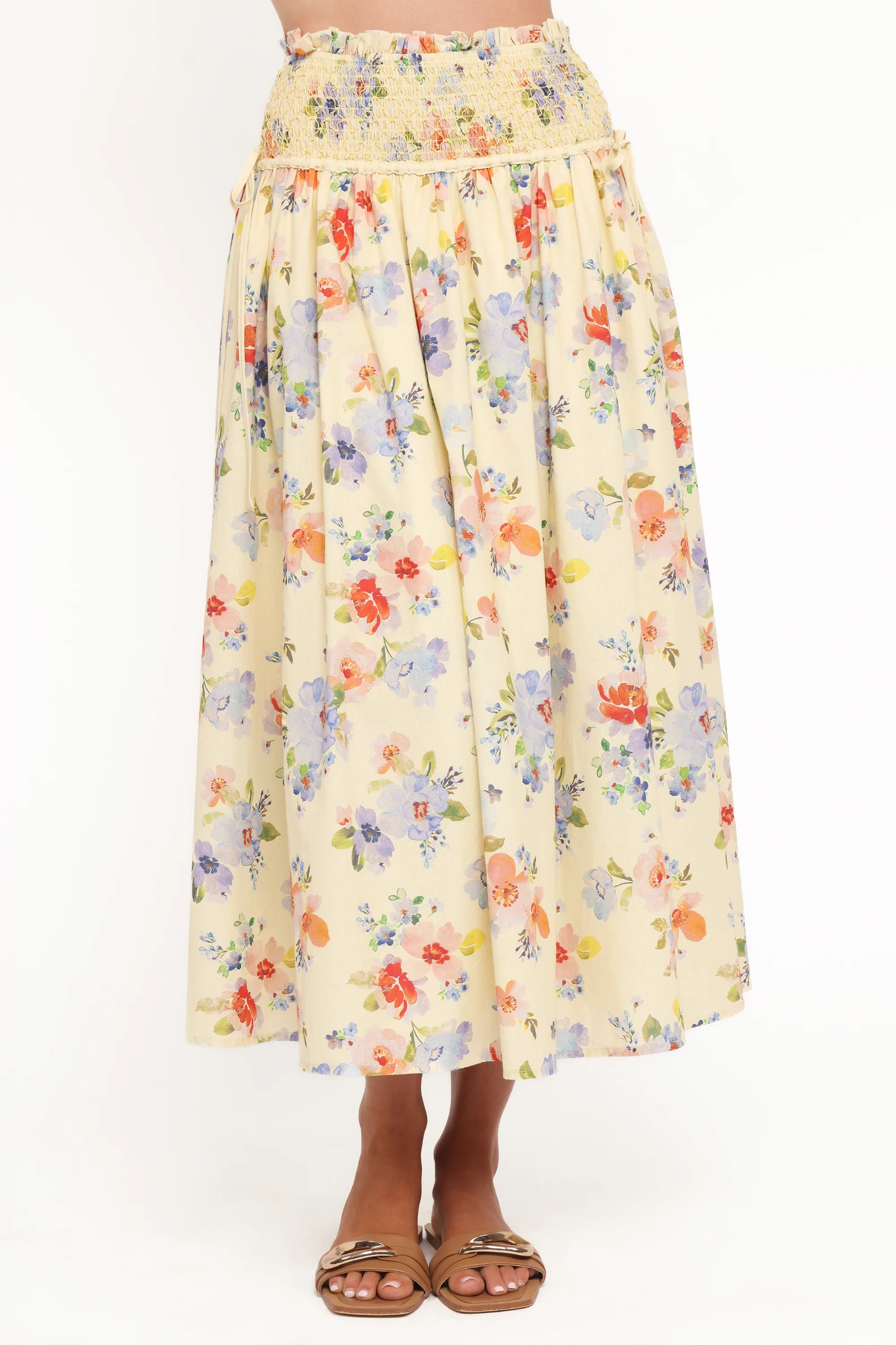 Saskia Maxi Skirt - Lemon Floral | Petal & Pup (US)