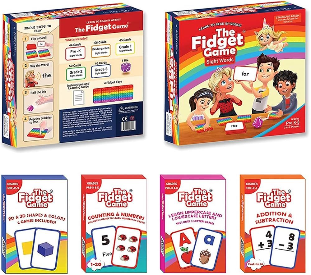The Fidget Game Kindergarten Learning Bundle - Learn to Read in Weeks, Master 500 Learning Cards ... | Amazon (US)