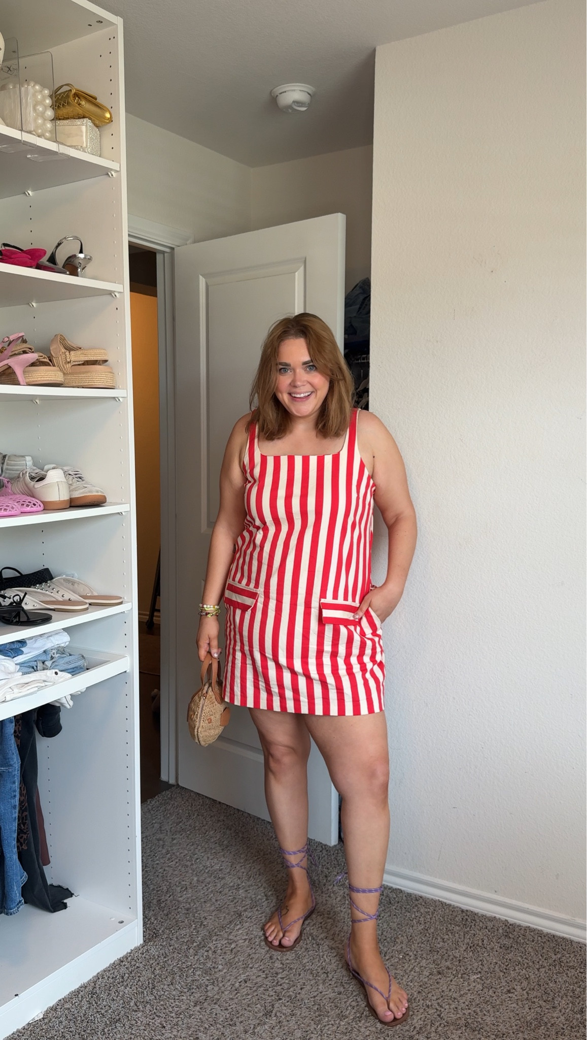 Summer dress styling. Wearing xl in dress! Fish purse is my fave thing ever hehe perfect for beach vacations

#LTKootd #LTKPlusSize #LTKMidsize