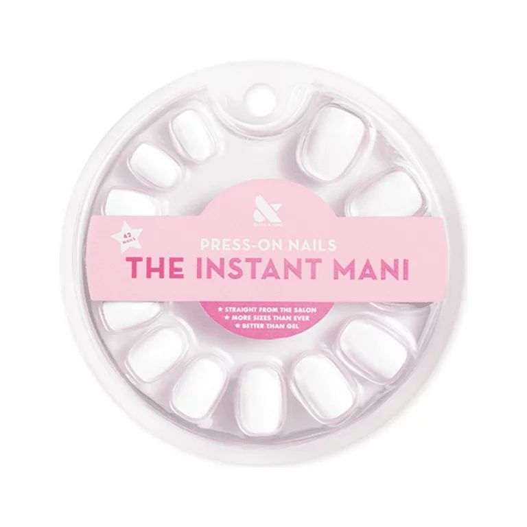 Olive & June Instant Mani Round Extra Extra Short Press-On Nails, White, HD, 42 Pieces | Walmart (US)