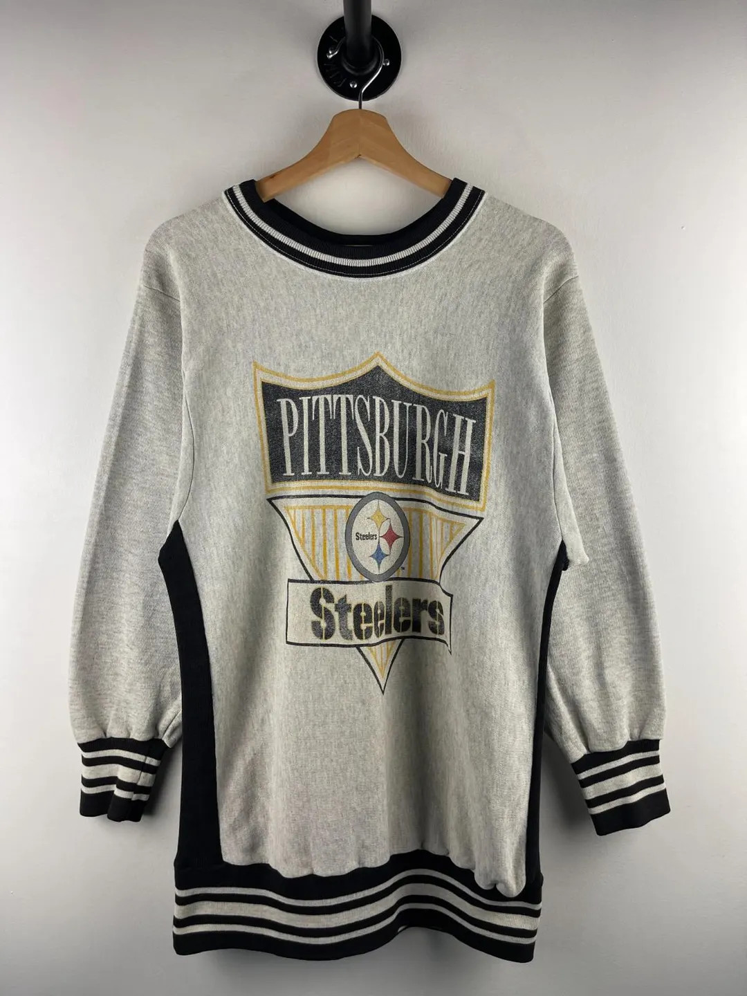 Vintage 80s NFL Pittsburgh Steelers Grey & Black Crewneck Size M - Etsy | Etsy (US)