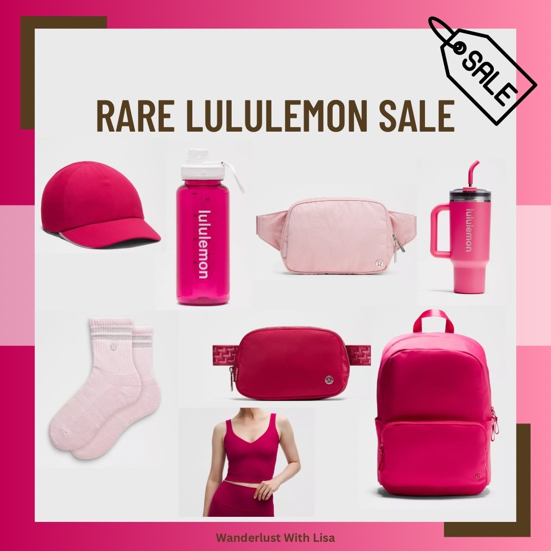 Rare Lululemon Sale for all things pink!! 

Athleisure, pink workout sets, pink workout bags, pink water bottles, lulu sale, active wear, sale alert, pink workout clothes 

#LTKActive #LTKselfcare #LTKSaleAlert