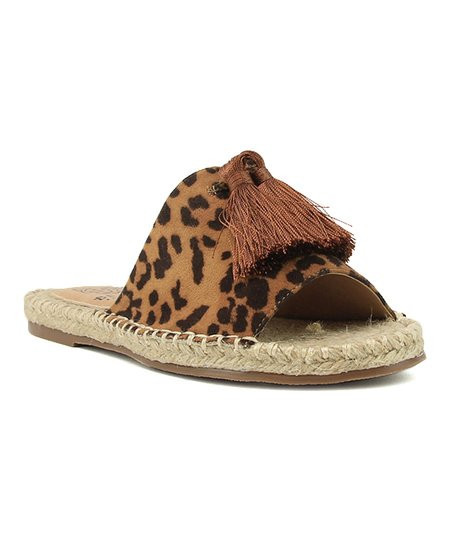 Tan Leopard Tassel-Accent Bridget Sandal - Women | Zulily