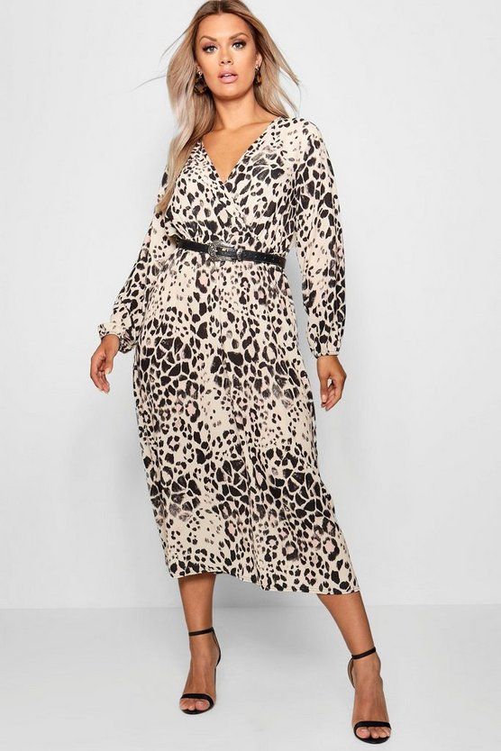 Plus Leopard Midi Dress | Boohoo.com (US & CA)