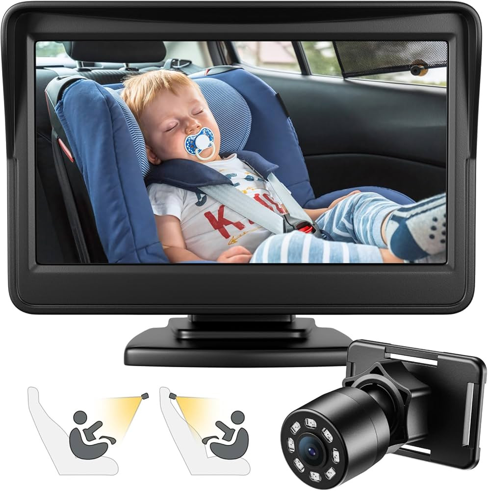 FEISIKE Car Baby Camera, 4.3'' HD Infrared Night Vision Function Baby Car Camera Display, Backsea... | Amazon (US)