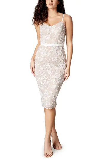 Emma Embroidered Body-Con Midi Dress | Nordstrom