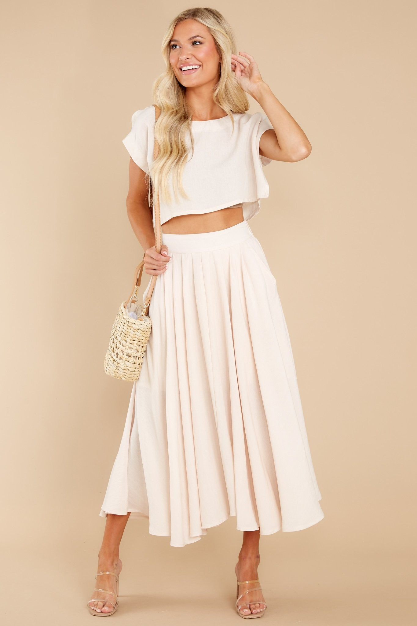 Sweet Memory Of Us Natural Two Piece Set | Red Dress 